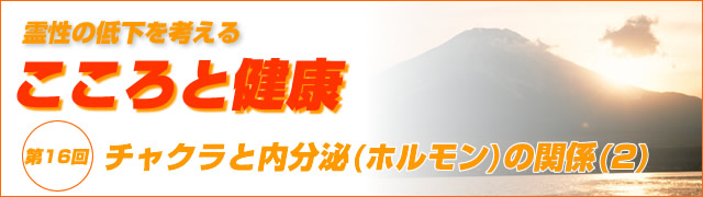 霊性の低下を考える　こころと健康　第16回 チャクラと内分泌(ホルモン)の関係（2）